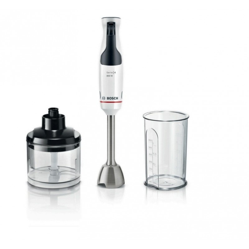 Bosch Serie 4 MSM4W420 frullatore 0,6 L Frullatore per cottura 800 W Nero, Trasparente, Bianco