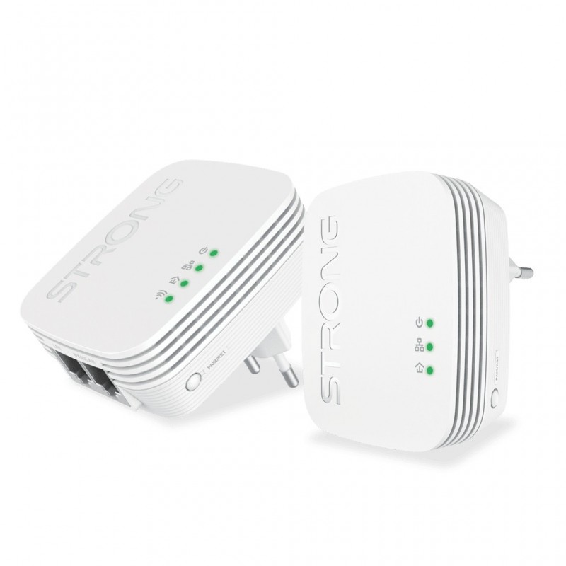 Strong POWERLWF600DUOMINI adaptador de red PowerLine 600 Mbit s Ethernet Wifi Blanco 2 pieza(s)