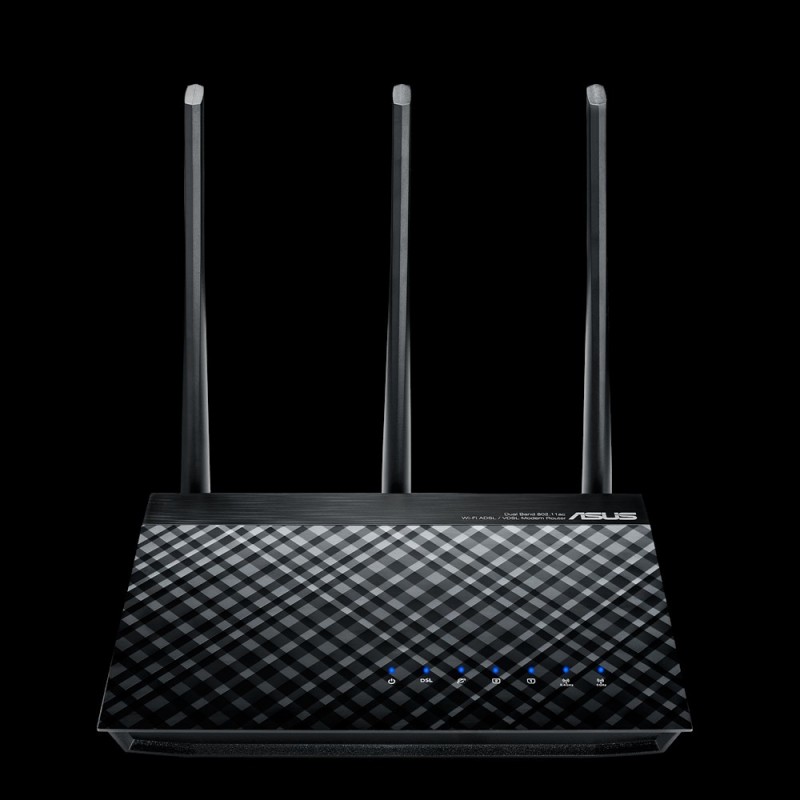 ASUS DSL-AC750 wireless router Gigabit Ethernet Dual-band (2.4 GHz 5 GHz) Black