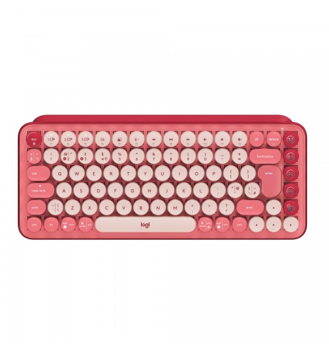 Logitech Pop Keys teclado RF Wireless + Bluetooth QWERTY Italiano Borgoña, Rosa, Rosa