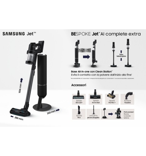 Samsung VS28C9784QK aspirateur de table Noir Sans sac