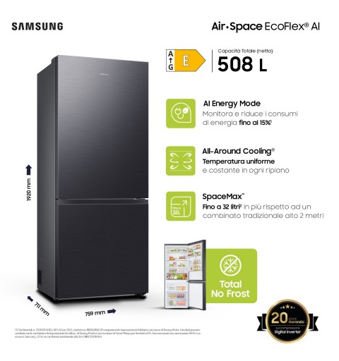 Samsung RB50DG601EB1 Libera installazione 508 L E Antracite
