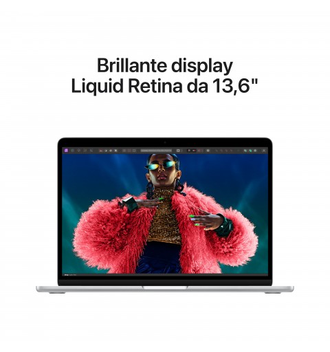 Apple MacBook Air Laptop 34,5 cm (13.6") Apple M M3 8 GB 256 GB SSD Wi-Fi 6E (802.11ax) macOS Sonoma Silber