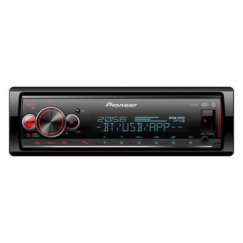 Pioneer MVH-S520DAB receptor multimedia para coche Negro 200 W Bluetooth