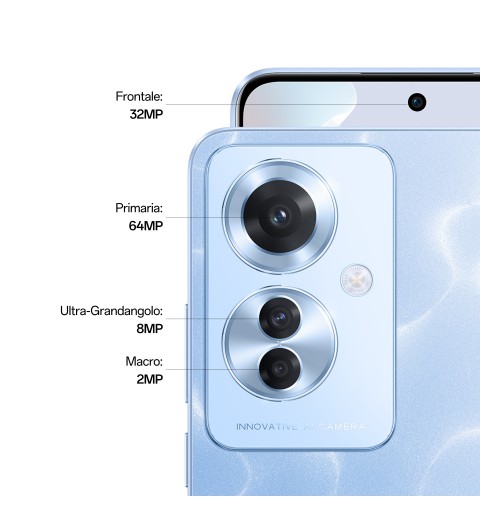 OPPO Reno 11 F 17 cm (6.7") Double SIM Android 14 5G USB Type-C 8 Go 256 Go 5000 mAh Bleu