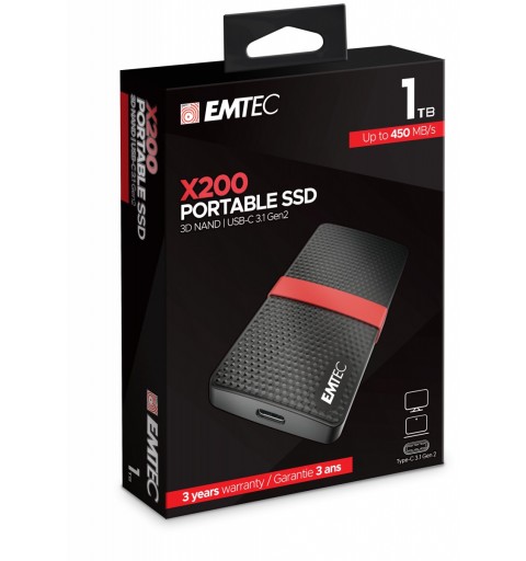 Emtec X200 1 TB Schwarz, Rot