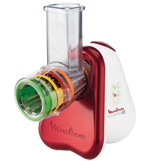 Moulinex Fresh Express + Râpe électrique et spiraliseur Rouge, Blanc