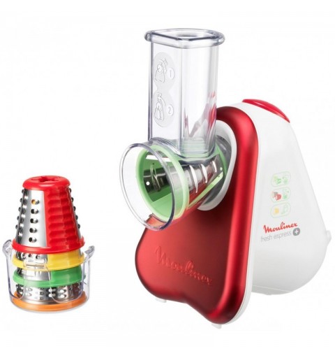 Moulinex Fresh Express + Elektrische Reibe Spiralisierer Rot, Weiß