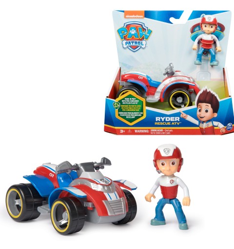 PAW Patrol , Ryder’s Rescue ATV, Toy Vehicle with Collectible Action Figure, Sustainably Minded Kids Toys for Boys & Girls Ages