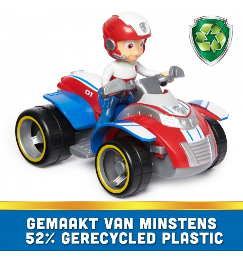 PAW Patrol , Rescue ATV de Ryder, vehículo de juguete con figura de acción coleccionable, juguetes respetuosos con el medio