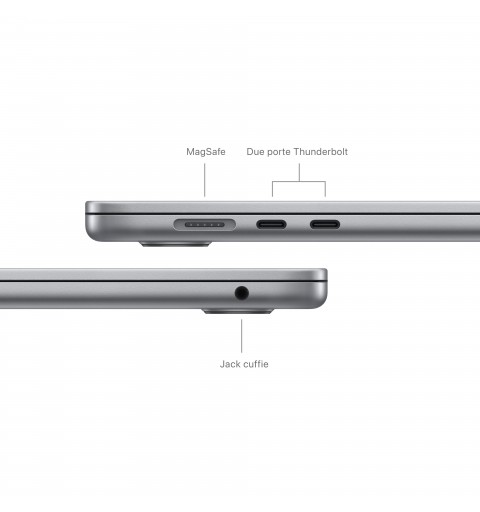 Apple MacBook Air 15'' M3 chip con core 8 CPU e core 10 GPU, 8GB, 256GB SSD Grigio Siderale