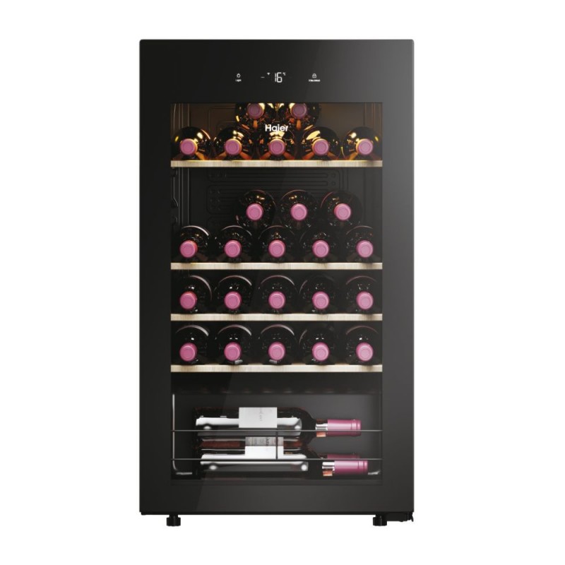 Haier Wine Bank 50 Serie 3 HWS34GGH1 Compressor wine cooler Freestanding Black 34 bottle(s)