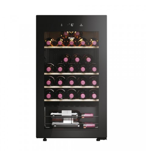 Haier Wine Bank 50 Serie 3 HWS34GGH1 Compressor wine cooler Freestanding Black 34 bottle(s)
