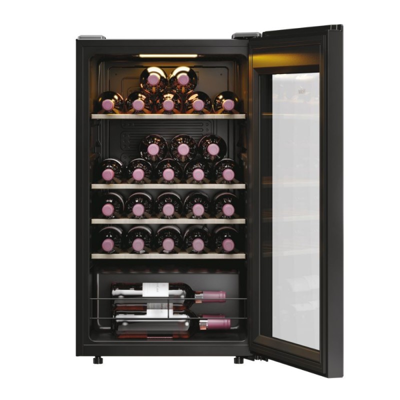 Haier Wine Bank 50 Serie 3 HWS34GGH1 Weinkühler mit Kompressor Freistehend Schwarz 34 Flasche(n)