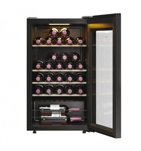 Haier Wine Bank 50 Serie 3 HWS34GGH1 Compressor wine cooler Freestanding Black 34 bottle(s)