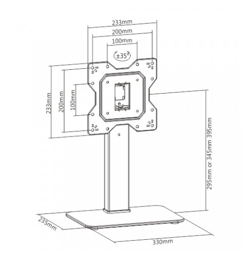 Techly ICA-LCD 323S support d'écran plat pour bureau 109,2 cm (43") Noir
