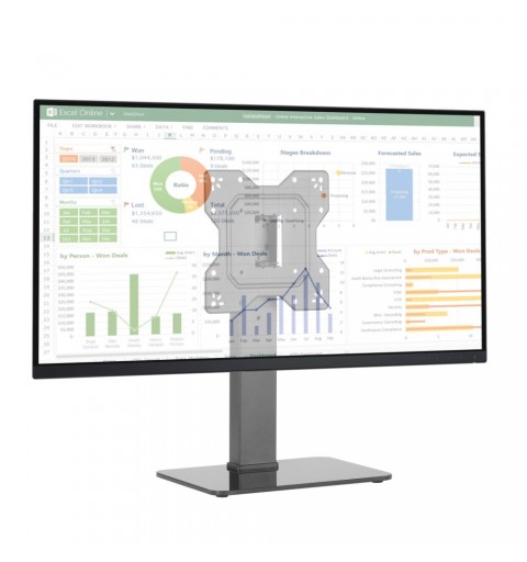 Techly ICA-LCD 323S monitor mount stand 109.2 cm (43") Black Desk
