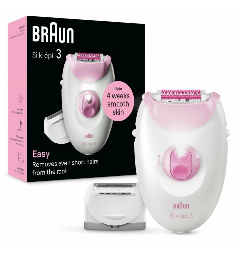 Braun Silk-épil 3 3-031 20 pince(s) Rose, Blanc