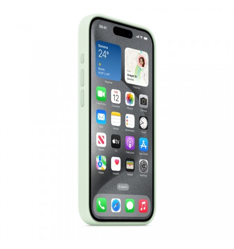 Apple Coque en silicone avec MagSafe pour iPhone 15 Pro - Menthe douce