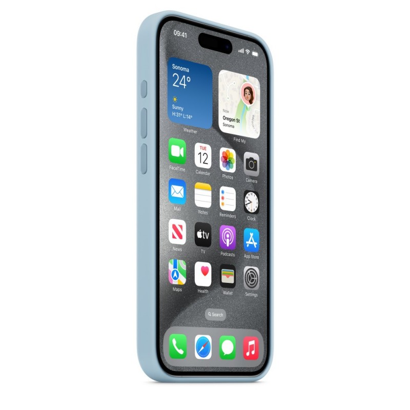 Apple Funda de silicona con MagSafe para el iPhone 15 Pro - Azul claro