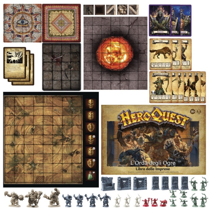 Hasbro Gaming Avalon Hill HeroQuest, pack delle Imprese L'Orda degli Ogre, dai 14 anni in su, da 2 a 5 giocatori, per giocare è