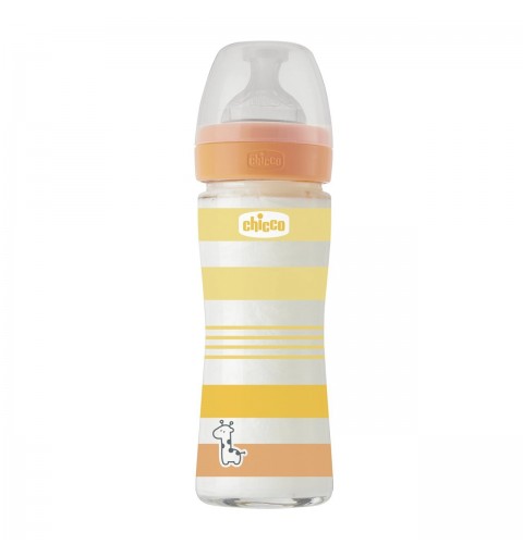 Chicco 00028721310000 Babyflasche 240 ml Orange, Transparent, Weiß, Gelb Glas