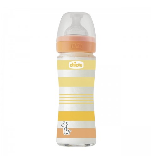 Chicco 00028721310000 biberón 240 ml Naranja, Transparente, Blanco, Amarillo Vidrio