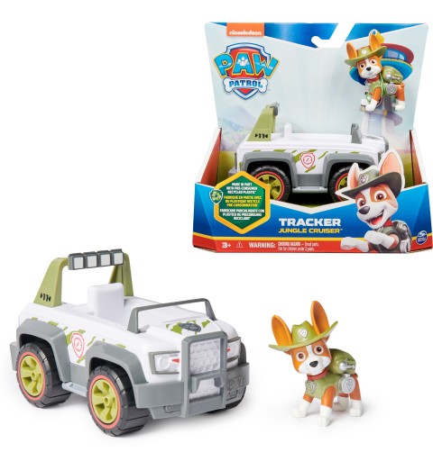 PAW Patrol , Tracker’s Jungle Cruiser, Toy Truck with Collectible Action Figure, Sustainably Minded Kids Toys for Boys & Girls