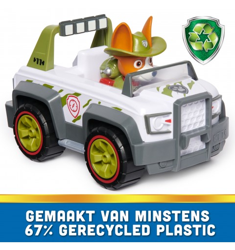 PAW Patrol , Tracker’s Jungle Cruiser, Toy Truck with Collectible Action Figure, Sustainably Minded Kids Toys for Boys & Girls