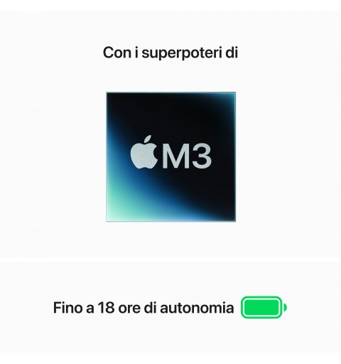 Apple MacBook Air Apple M M3 Ordinateur portable 38,9 cm (15.3") 8 Go 512 Go SSD Wi-Fi 6E (802.11ax) macOS Sonoma Gris