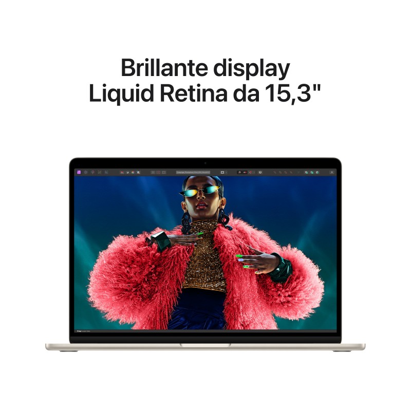 Apple MacBook Air 15-inch M3 chip with 8-core CPU and 10-core GPU, 8GB, 512GB SSD - Starlight