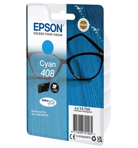 Epson Singlepack Cyan 408 DURABrite Ultra Ink