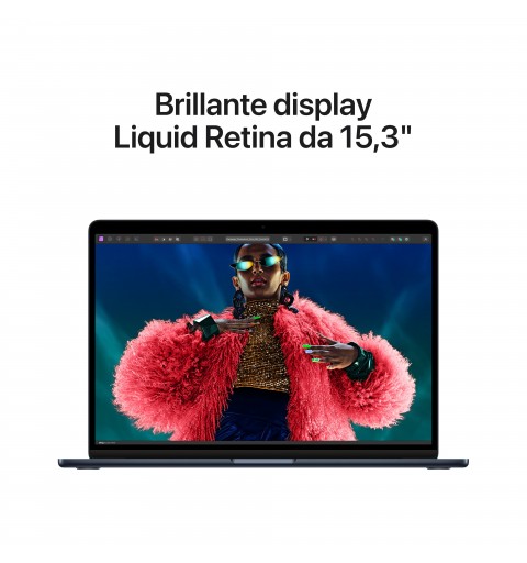 Apple MacBook Air Apple M M3 Portátil 38,9 cm (15.3") 16 GB 512 GB SSD Wi-Fi 6E (802.11ax) macOS Sonoma Marina