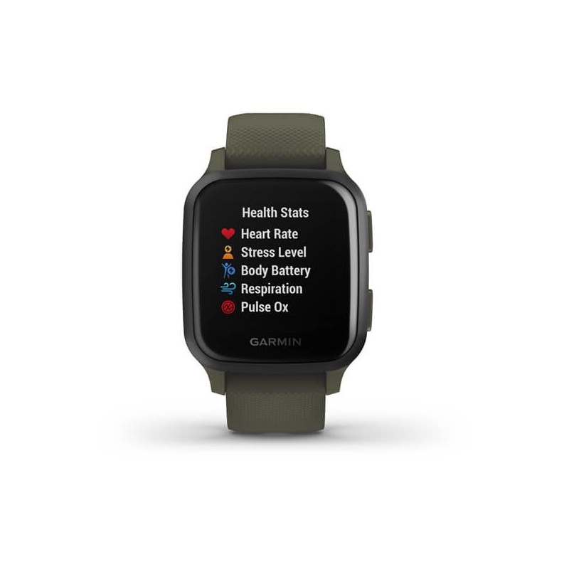 Garmin Venu SQ Music 3,3 cm (1.3") LCD 40 mm Digitale 240 x 240 Pixel Touch screen Verde Wi-Fi GPS (satellitare)