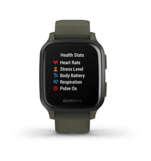 Garmin Venu SQ Music 3,3 cm (1.3") LCD 40 mm Digitale 240 x 240 Pixel Touch screen Verde Wi-Fi GPS (satellitare)