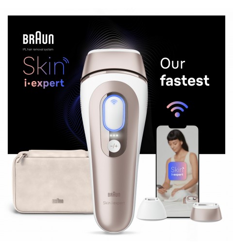 Braun Epilatore Luce Pulsata Smart Skin I·Expert, Epilazione A Casa Tua, Custodia, Rasoio Donna Venus, 2 Testine, PL7147