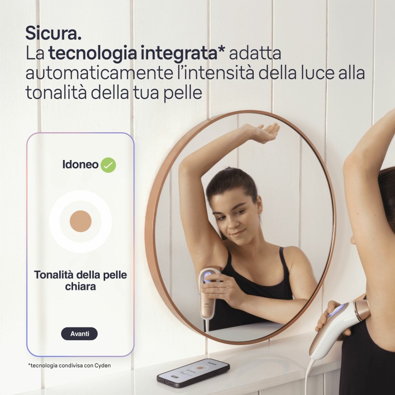 Braun Epilatore Luce Pulsata Smart Skin I·Expert, Epilazione A Casa Tua, Custodia, Rasoio Donna Venus, 2 Testine, PL7147