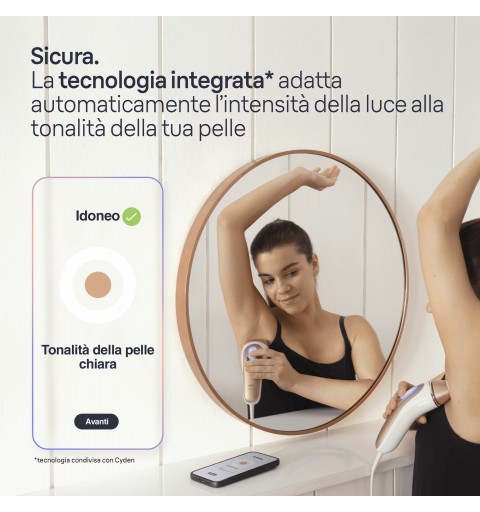 Braun Epilatore Luce Pulsata Smart Skin I·Expert, Epilazione A Casa Tua, Custodia, Rasoio Donna Venus, 2 Testine, PL7147