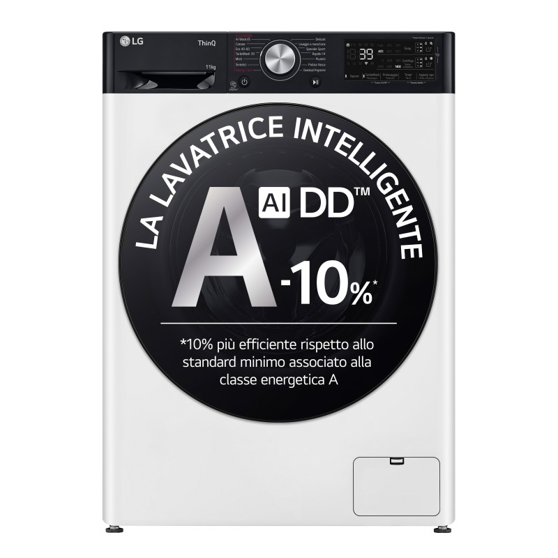 LG F4R7511TSWB Lavatrice 11kg AI DD, Classe A-10%, 1400 giri, TurboWash,Autodose
