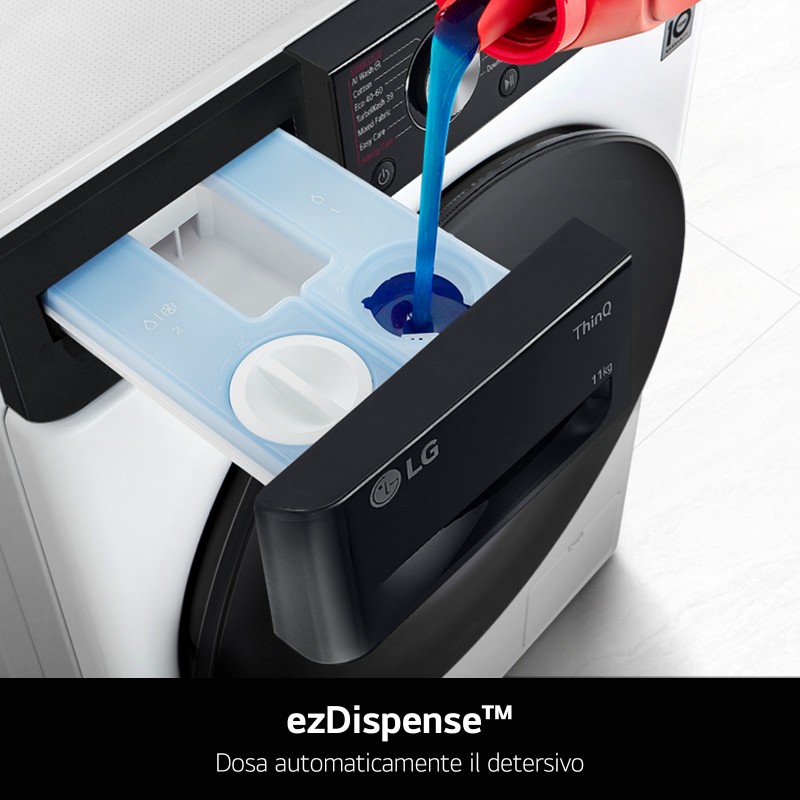 LG F4R7511TSWB Lavatrice 11kg AI DD, Classe A-10%, 1400 giri, TurboWash,Autodose