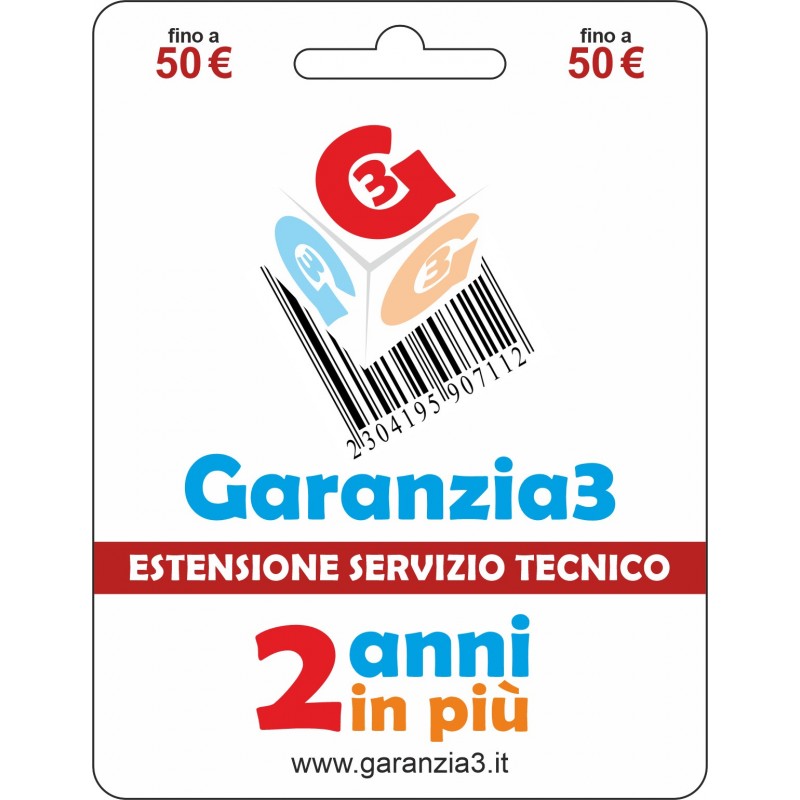 Garanzia3 G2PDIT50 Estensione Garanzia 2 Anni Per Prodotti Fino A 50 Euro