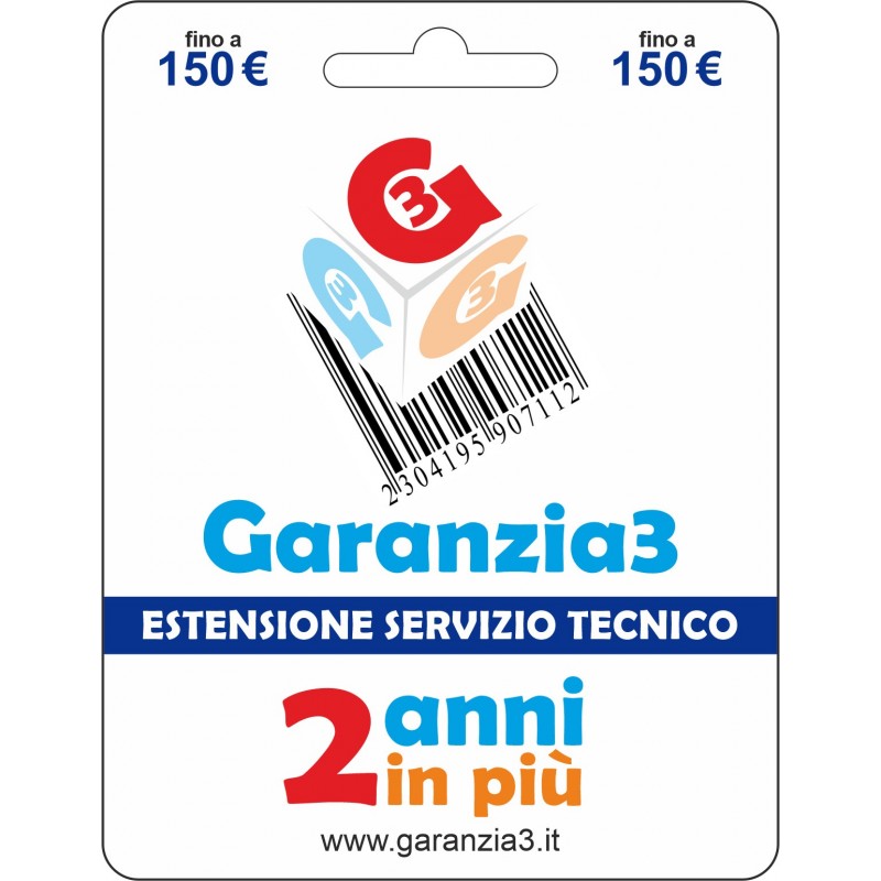 Garanzia3 G2PDIT150 Estensione Garanzia 2 Anni Per Prodotti Fino A 150 Euro