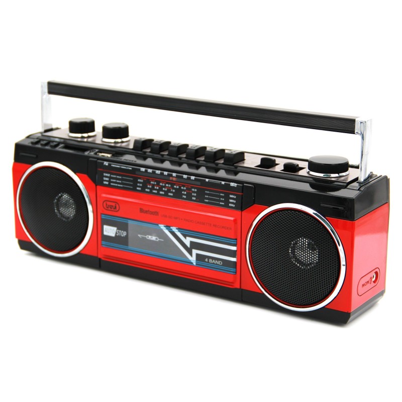 Trevi PORTABLE RADIO RECORDER USB SD WIRELESS CASSETTA RR 501 BT RED