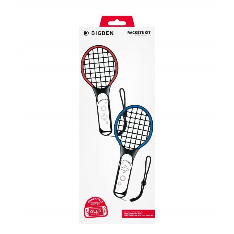 Bigben Interactive Joy-Con Tennis Rackets Kit Nero, Blu, Rosso Speciale Nintendo Switch