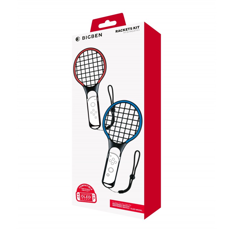 Bigben Interactive Joy-Con Tennis Rackets Kit Negro, Azul, Rojo Especial Nintendo Switch