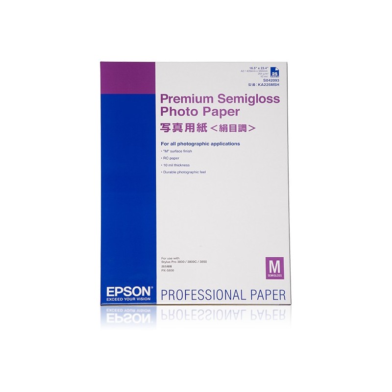 Epson Premium Semigloss Photo Paper, DIN A2, 250g m², 25 Sheets