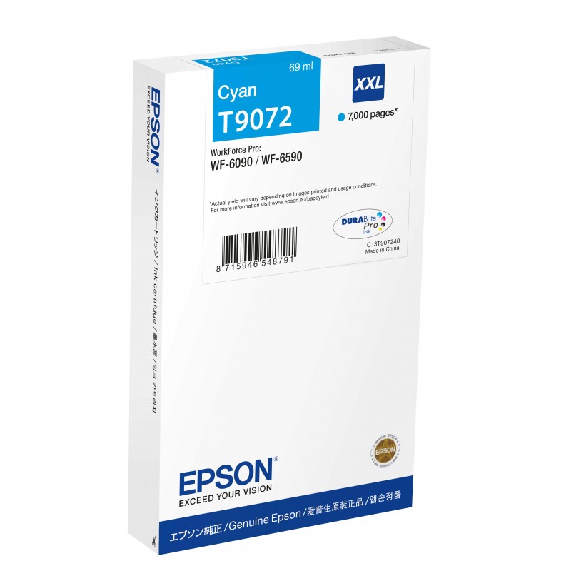 Epson C13T90724N cartucho de tinta 1 pieza(s) Original Extra (Súper) alto rendimiento Cian