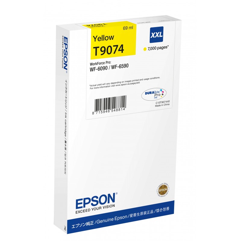 Epson C13T90744N cartucho de tinta 1 pieza(s) Original Extra (Súper) alto rendimiento Amarillo