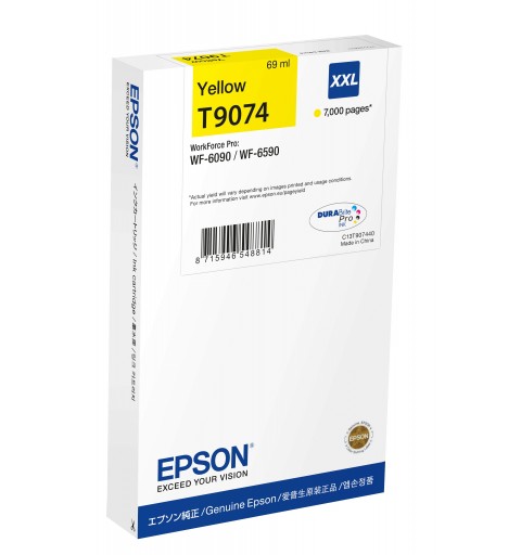 Epson C13T90744N cartucho de tinta 1 pieza(s) Original Extra (Súper) alto rendimiento Amarillo