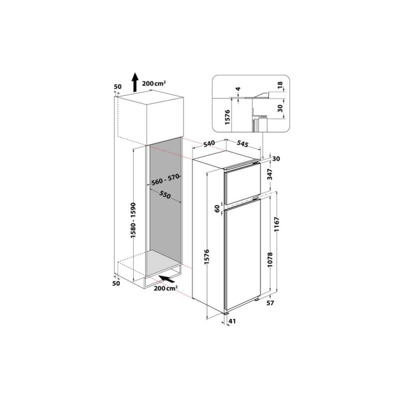 Whirlpool ART 3672 Integrado 239 L E Blanco